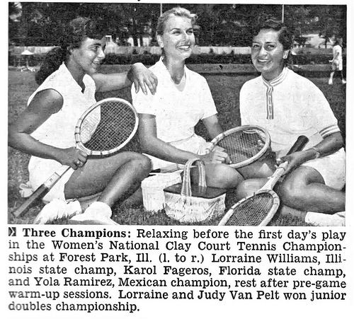 Yola Ramírez Three Tennis Champions Lorraine Williams Karol Fageros and Yola