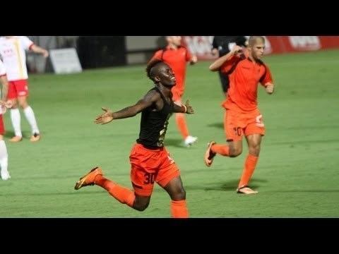 Yoro Lamine Ly Yoro Lamine with his first goal in the Israeli league