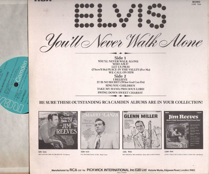 You'll Never Walk Alone (Elvis Presley album) wwwwindmillrecordscoukekmpsshopswindmgkmill