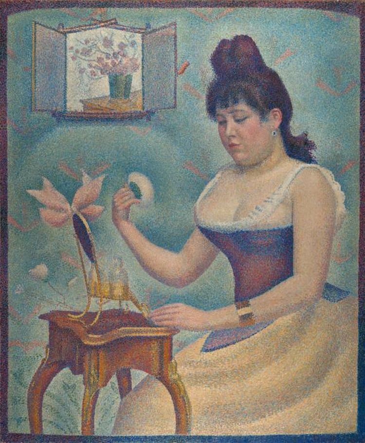 Young Woman Powdering Herself (Seurat) httpsuploadwikimediaorgwikipediacommons55