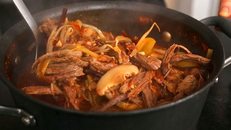 Yukgaejang Spicy beef and vegetable soup Yukgaejang recipe Maangchicom