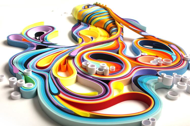 Yulia Brodskaya Vibrant Quilled Paper Illustrations and Sculptures by Yulia