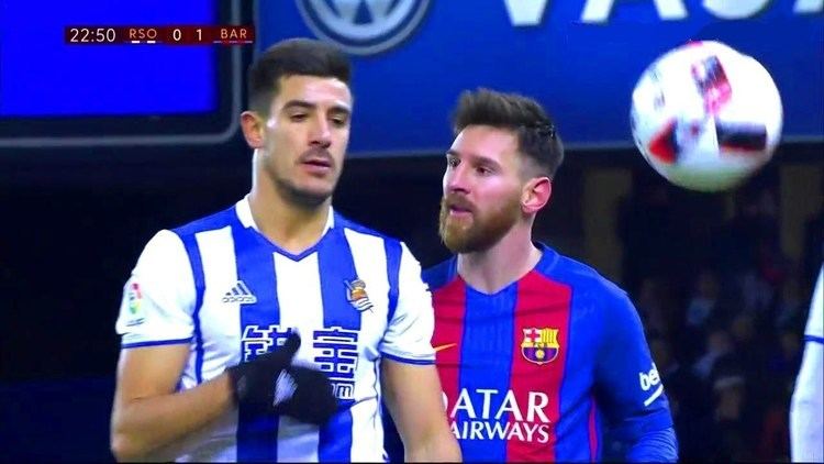 Yuri Berchiche Lionel Messi fights Yuri Berchiche during match vs Real Sociedad