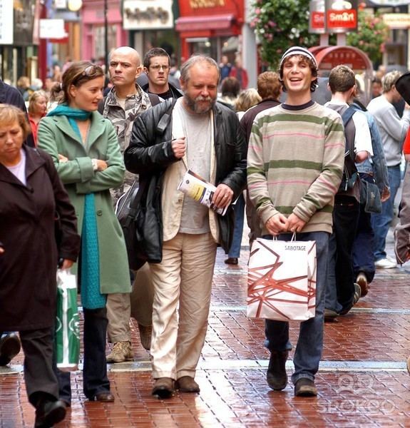 Yvonne McGuinness, Patrick McCabe and Cillian Murphy while walking and talking to each other