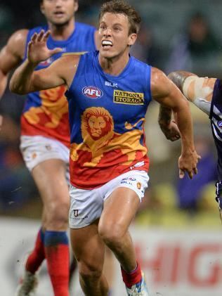 Zac O'Brien Justin Leppitsch clashes with Brisbane Lions rookie Zac OBrien at