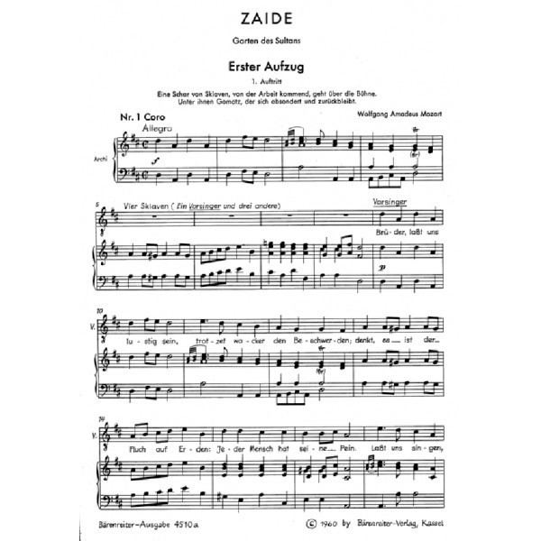 Zaide Mozart W A Zaide complete opera Das Serail G K344 K