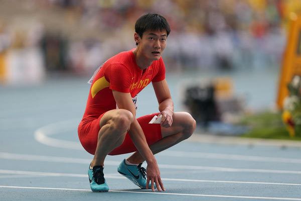 Zhang Peimeng Zhang sets men39s 100m national record1chinadailycomcn