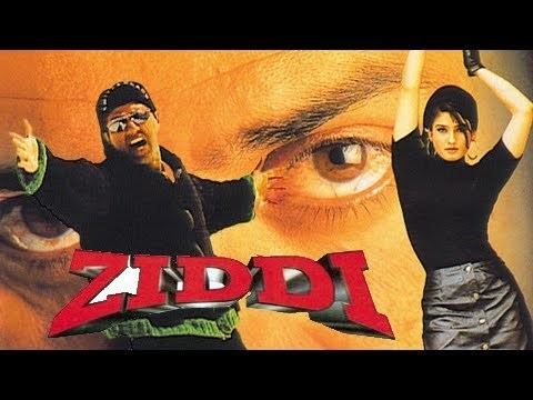 Poster of Ziddi, a 1997 Indian action film starring Sunny Deol as Deva Pradha and Raveena Tandon as Jaya in lead roles.