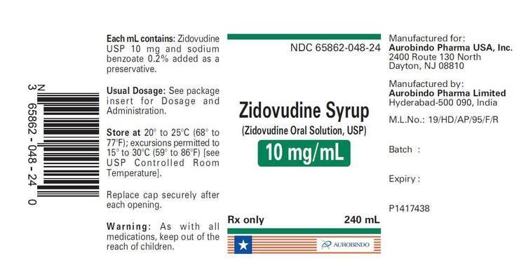 Zidovudine Zidovudine Oral Solution FDA prescribing information side effects