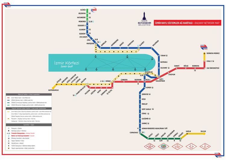 İzmir Metro Izmir metro map Turkey