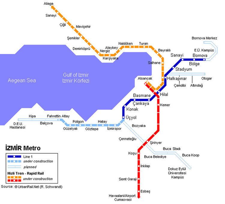İzmir Metro Izmir Metro Map Mapsofnet