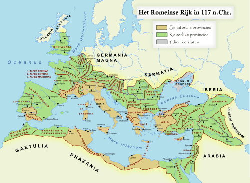Roman Empire Map in 117 CE