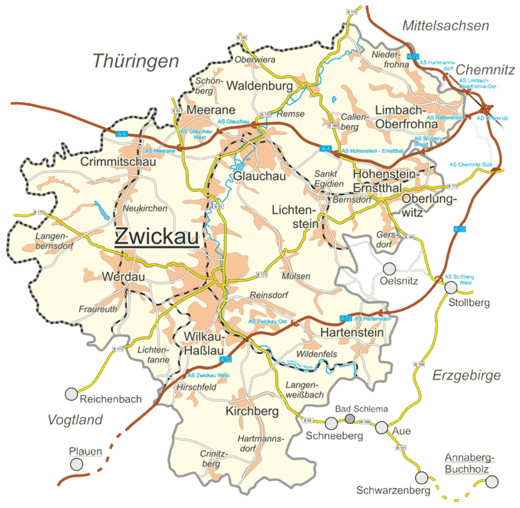 Zwickau (district) Der Landkreis Zwickau