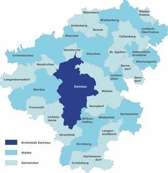 Zwickau (district) Stdte und Gemeinden