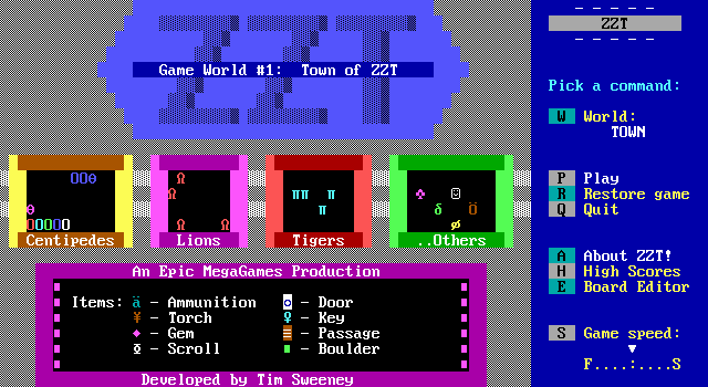 ZZT Download ZZT DOS Games Archive