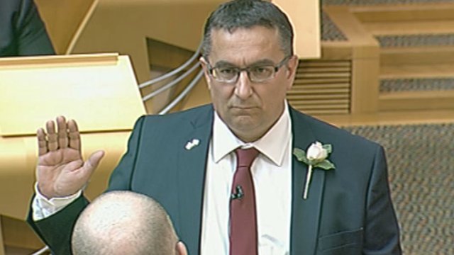 Christian Allard BBC Democracy Live First Frenchborn MSP sworn in